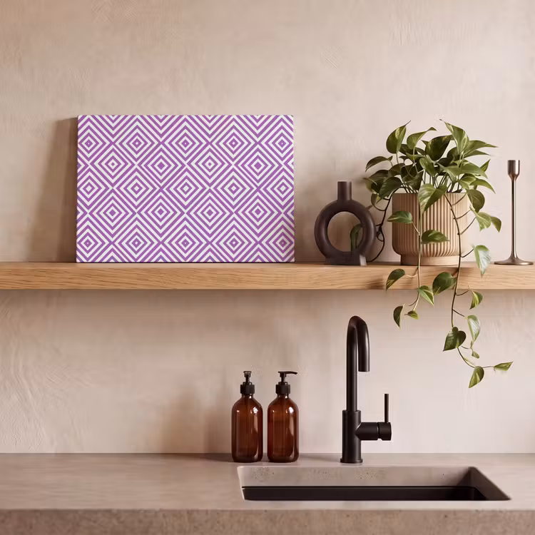 Canvas schilderij - Paars - Geometrisch - Ruiten - Concentrisch - Patroon — 2