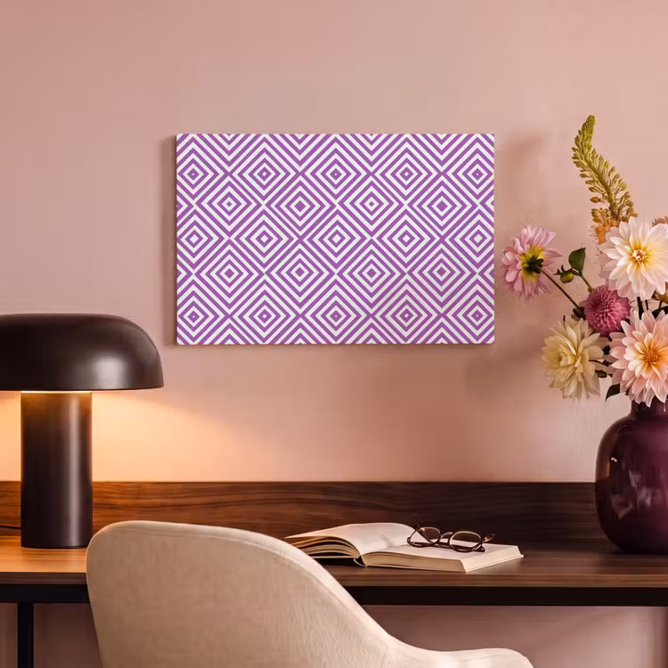 Canvas schilderij - Paars - Geometrisch - Ruiten - Concentrisch - Patroon — 3