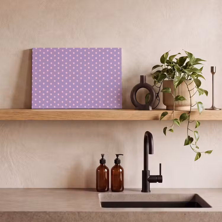 Canvas schilderij - Paars - Roze - Sterren - Geometrisch - Patroon — 2