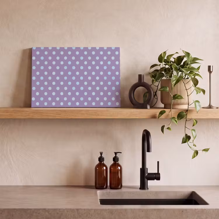 Canvas schilderij - Paars - Blauw - Geometrisch - Stippen - Polka Dot - Patroon — 2