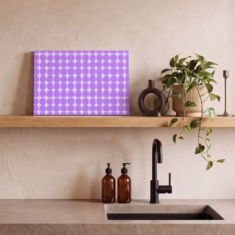 Canvas schilderij - Paars - Geometrisch - Stippen - Polka Dot - Patroon — 2