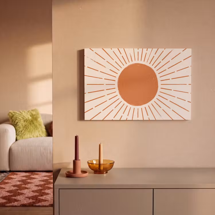 Canvas schilderij - Zon - Stralen - Abstract - Terracotta - Modern — 1