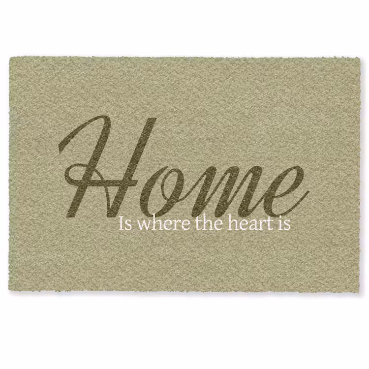 Deurmat - Home is where the heart is - Quote - Groen — 1