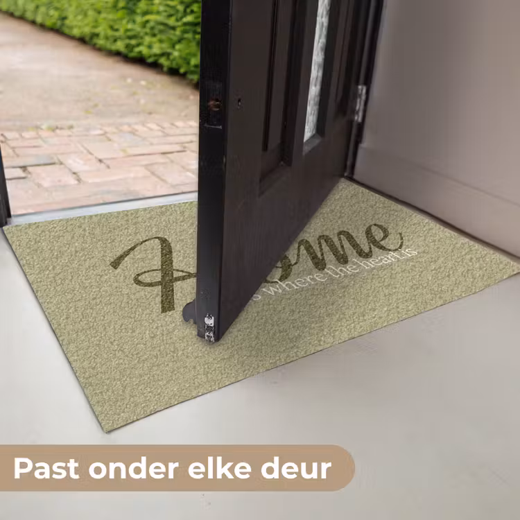 Deurmat - Home is where the heart is - Quote - Groen — 7