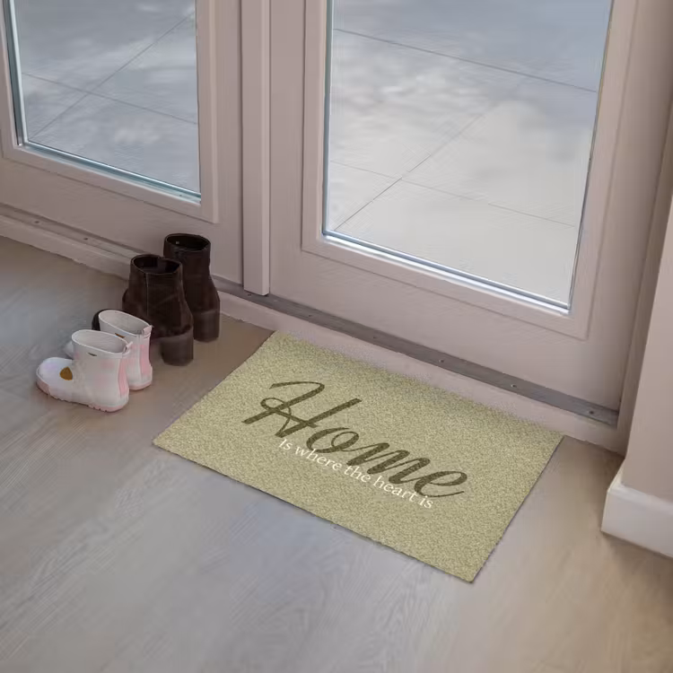 Deurmat - Home is where the heart is - Quote - Groen — 8