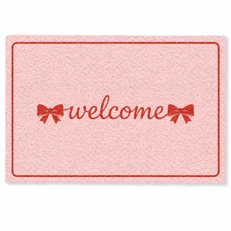 Deurmat - Welkom - Strik - Roze — 1
