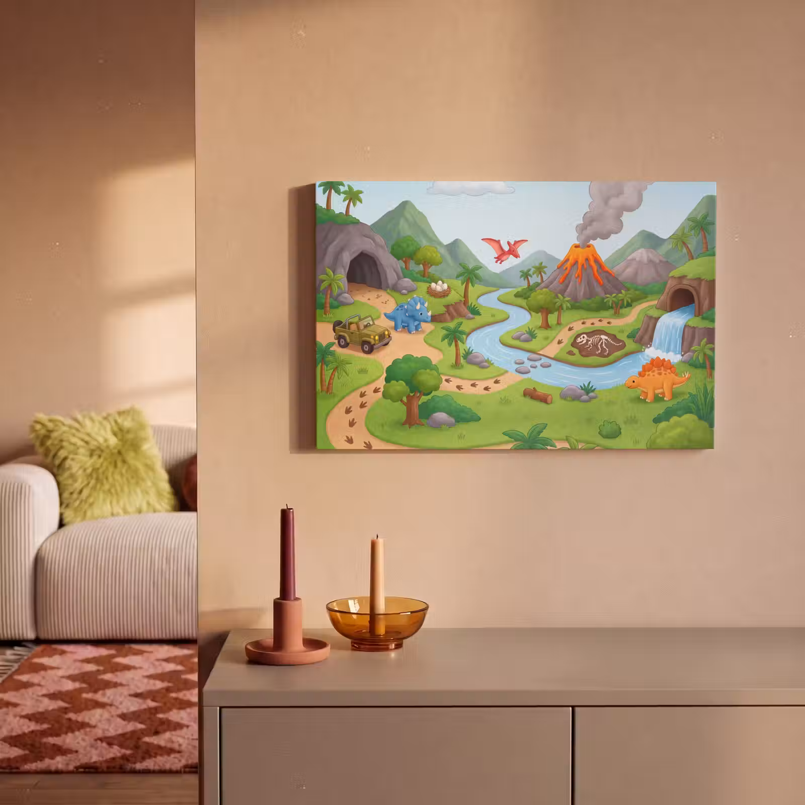 Canvas schilderij - Vulkaan - Lava - Prehistorie — 1