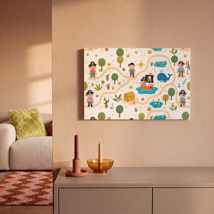 Canvas schilderij - Kaart - Piraat - Avontuur — 1