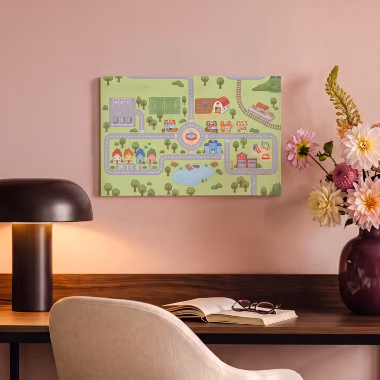 Canvas schilderij - Plattegrond - Dorp - Kind — 3