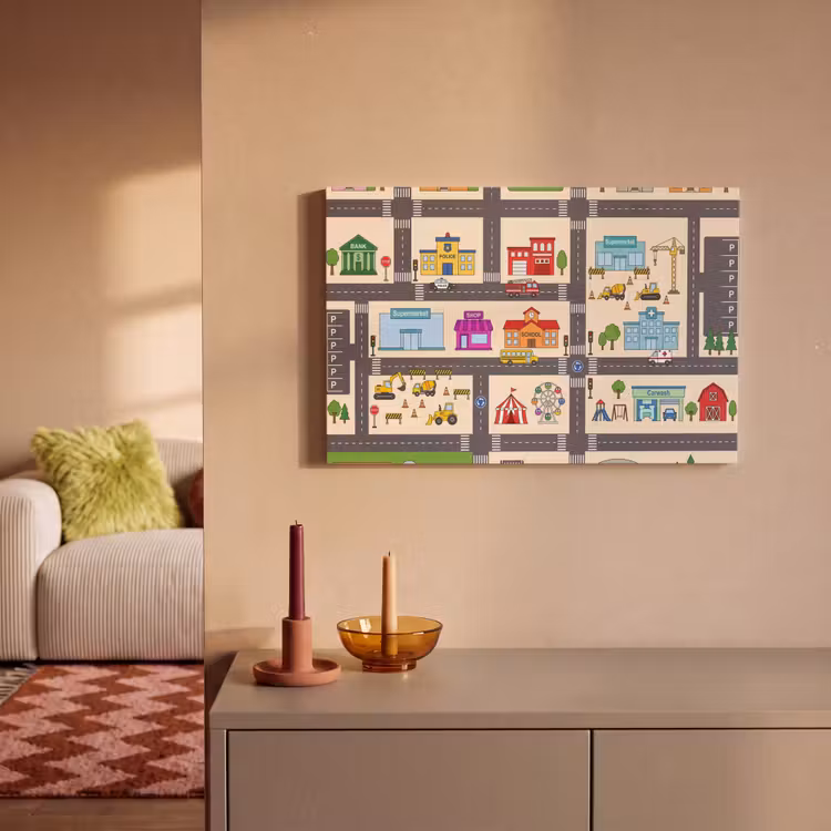 Canvas schilderij - Stad - Gebouwen - Wegen — 1