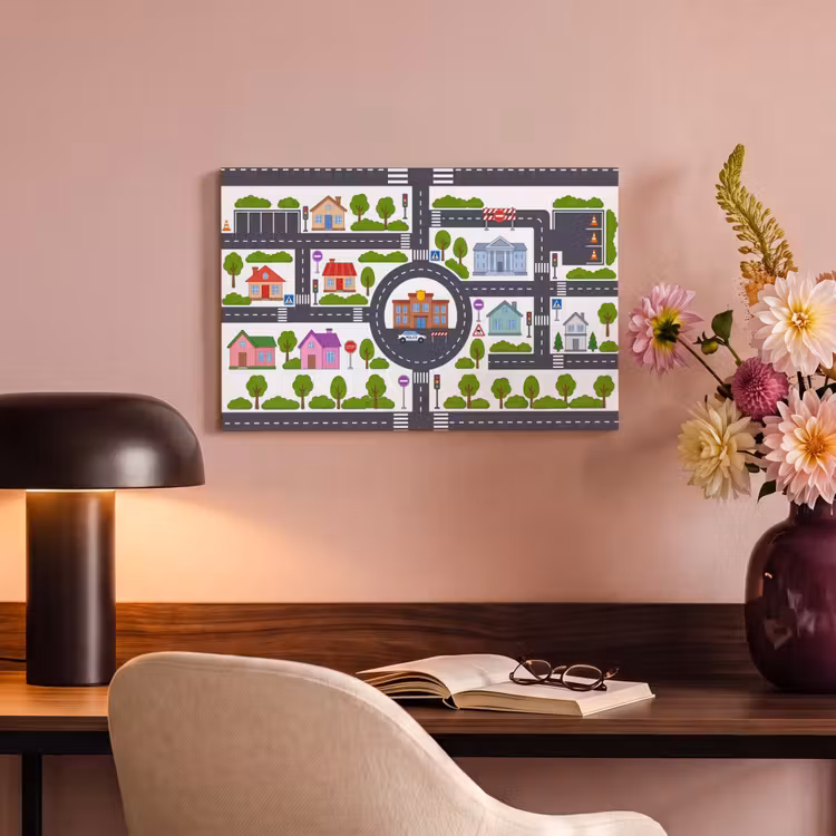 Canvas schilderij - Stad - Plattegrond - Illustratie — 3
