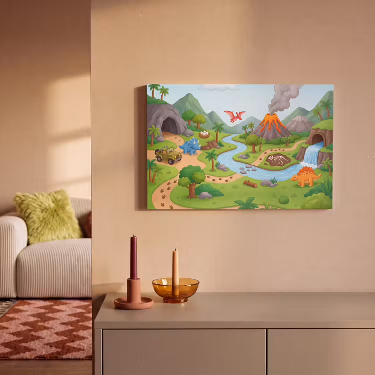 Canvas schilderij - Vulkaan - Lava - Prehistorie — 1