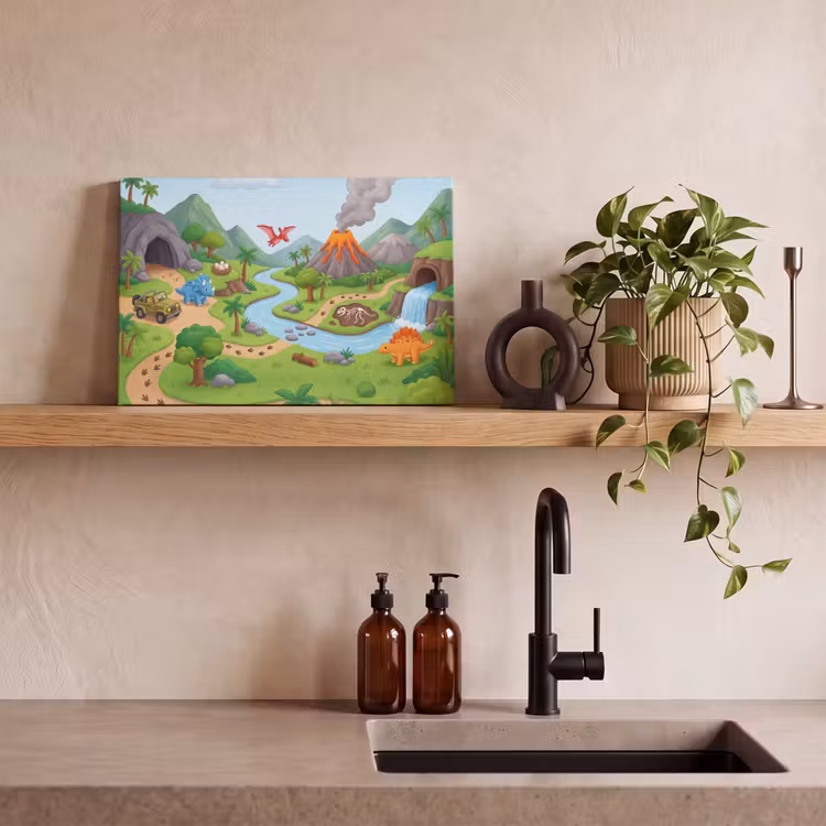 Canvas schilderij - Vulkaan - Lava - Prehistorie — 2
