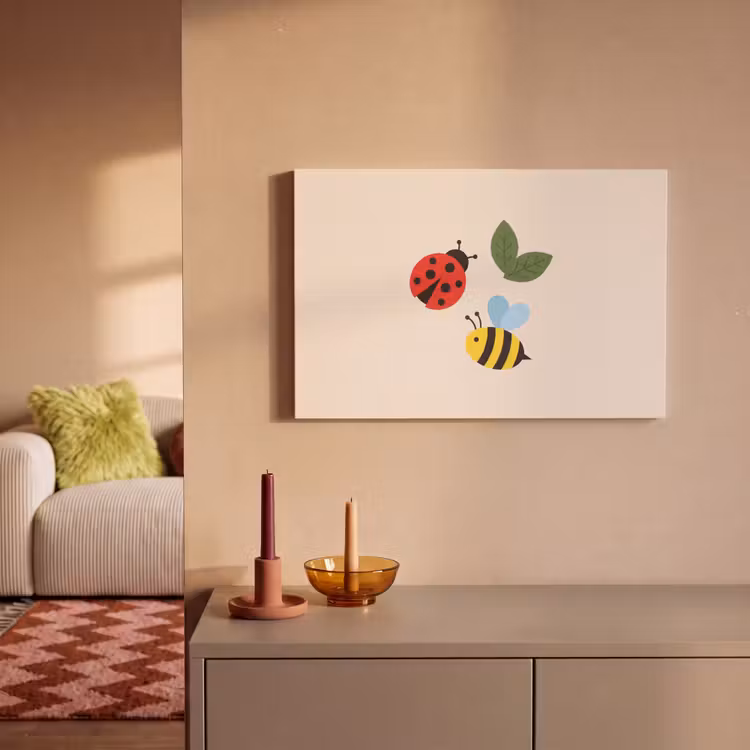Canvas schilderij - Insect - Blad - Natuur - Speels - Illustratie — 1