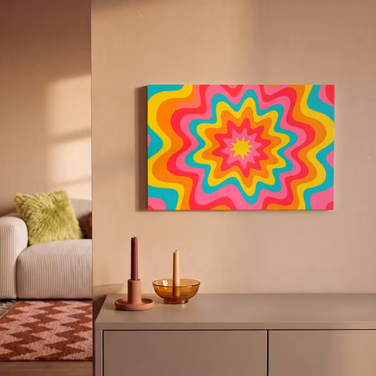 Canvas schilderij - Patroon - Golvend - Kleurrijk — 1