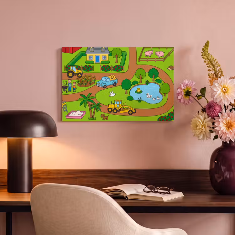 Canvas schilderij - Platteland - Dieren - Cartoon — 3