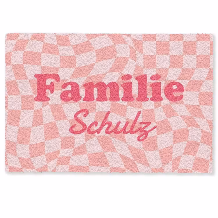Personaliseerbare deurmat - Familie – Rosa — 1