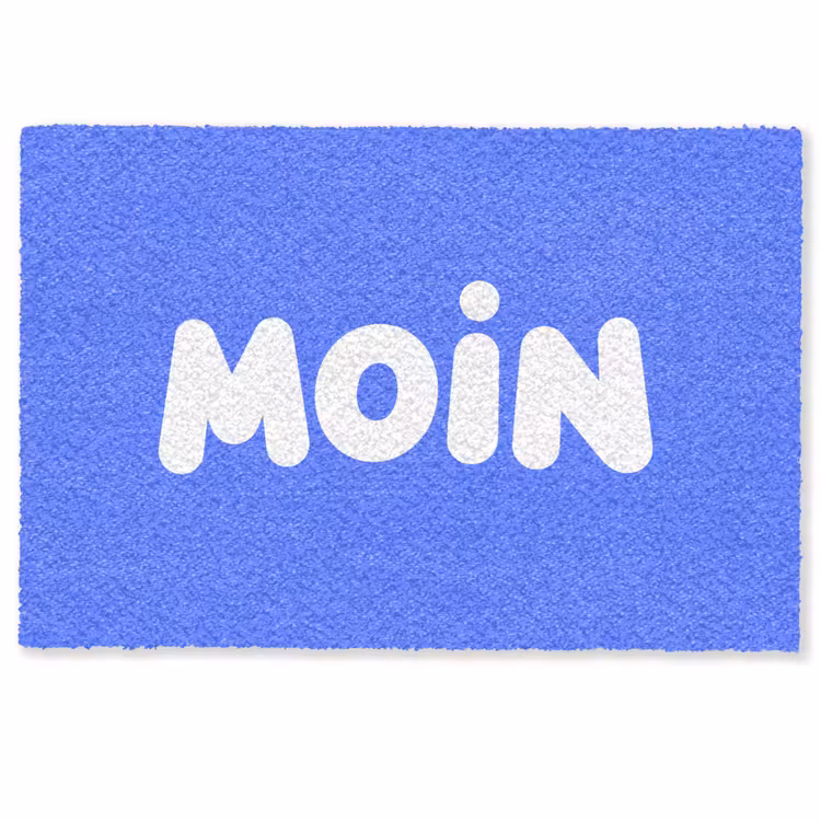 Deurmat - Quote - Blauw - Wit — 1