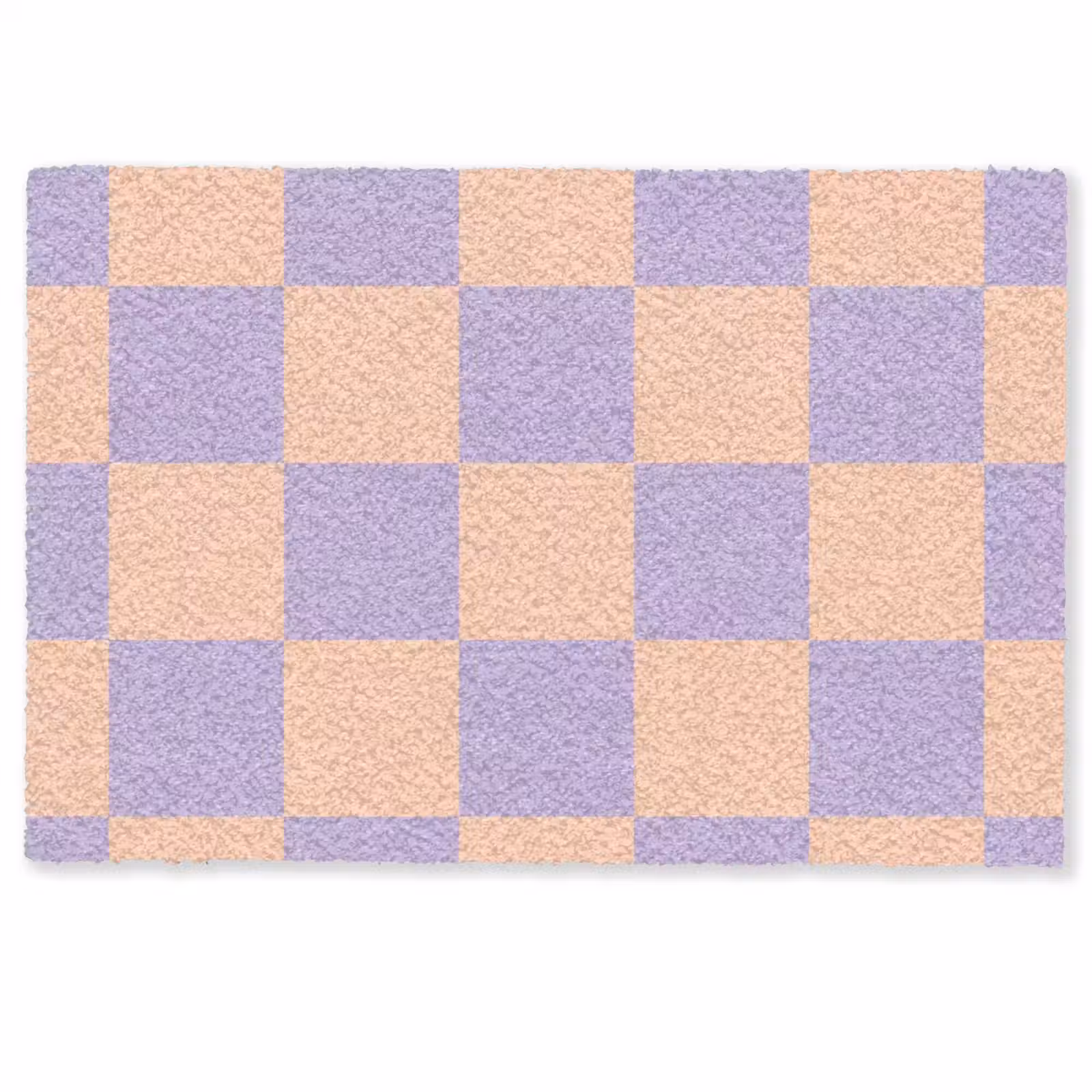 Deurmat - Schaakbord patroon - Paars - Roze - Blokjes — 1