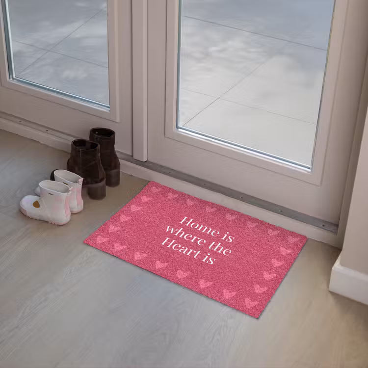 Deurmat - Home is where the heart is - Quote - Roze — 8