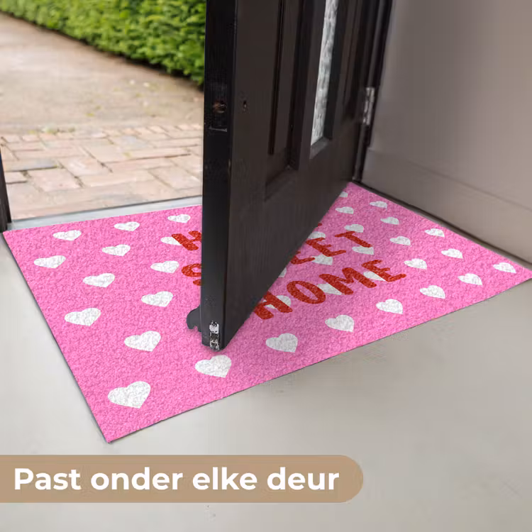 Deurmat - Home sweet home - Quote - Roze — 7