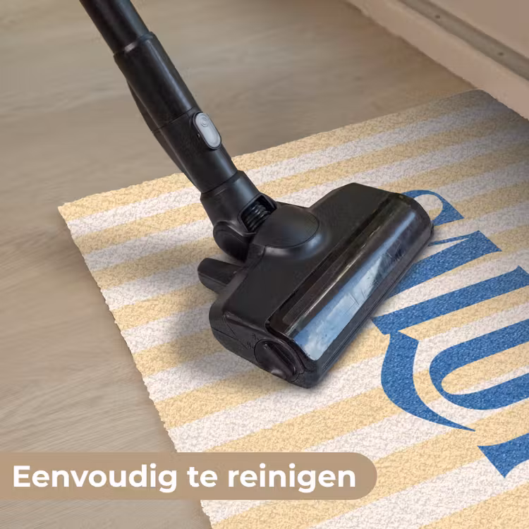 Deurmat - Salut - Quote - Strepen - Geel - Blauw - Wit — 9