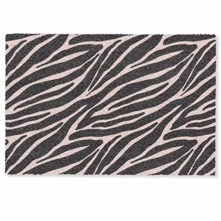 Deurmat - Zebra - Zwart - Roze — 1