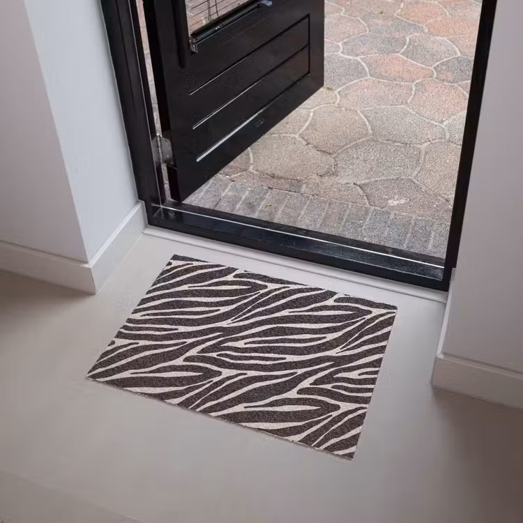 Deurmat - Zebra - Zwart - Roze — 4