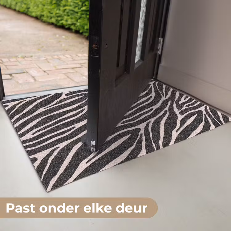 Deurmat - Zebra - Zwart - Roze — 7