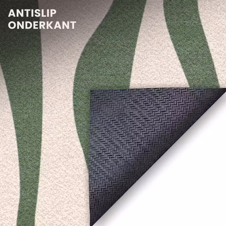 Deurmat - Golvende lijnen - Beige - Groen - Strepen - Abstract — 6