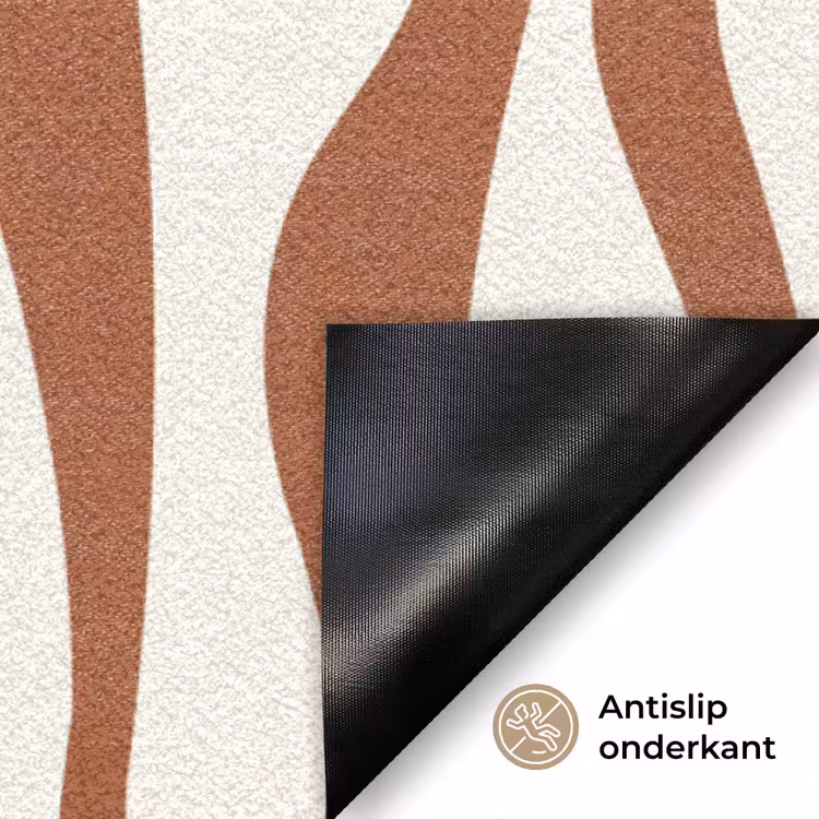 Deurmat - Golvende lijnen - Strepen - Beige - Bruin — 6