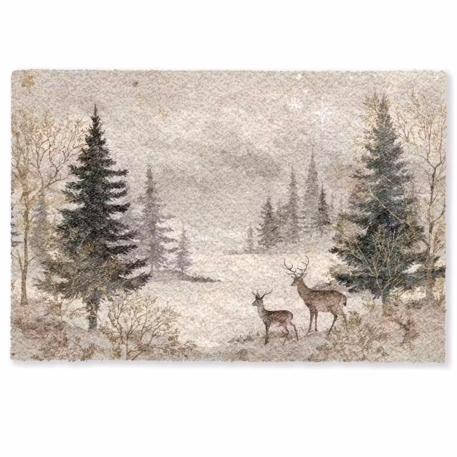 Deurmat - Bos - Herten - Winter - Sneeuw — 1