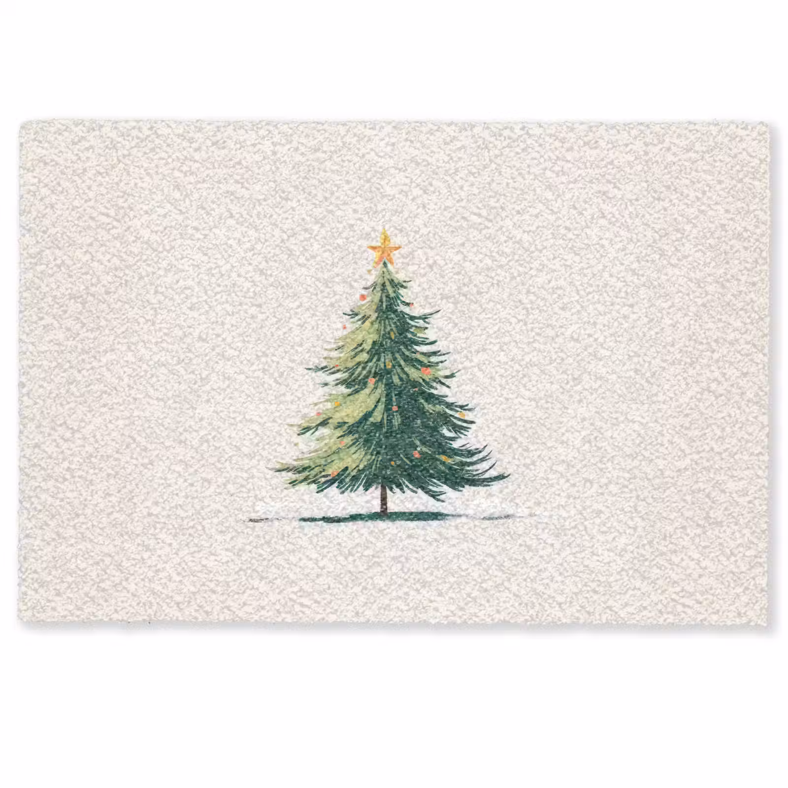 Deurmat - Kerstboom - Illustratie - Ster - Sneeuw — 1
