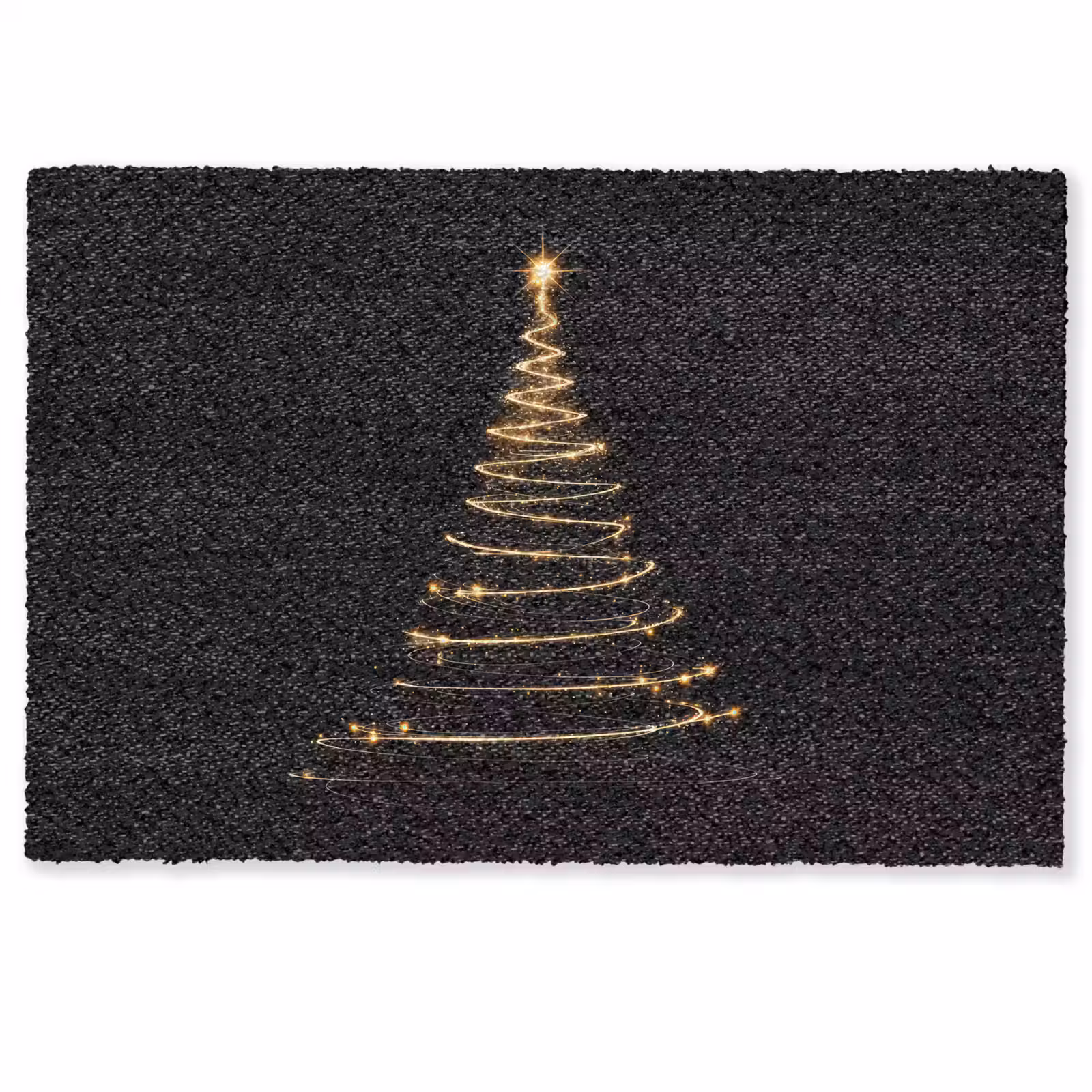 Deurmat - Magisch - Kerstboom - Lichtspiralen - Zwart — 1
