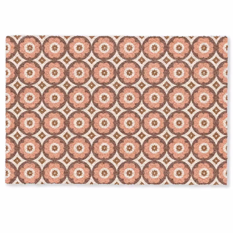 Deurmat - Bloemvormen - Patroon - Roze - Vintage — 1