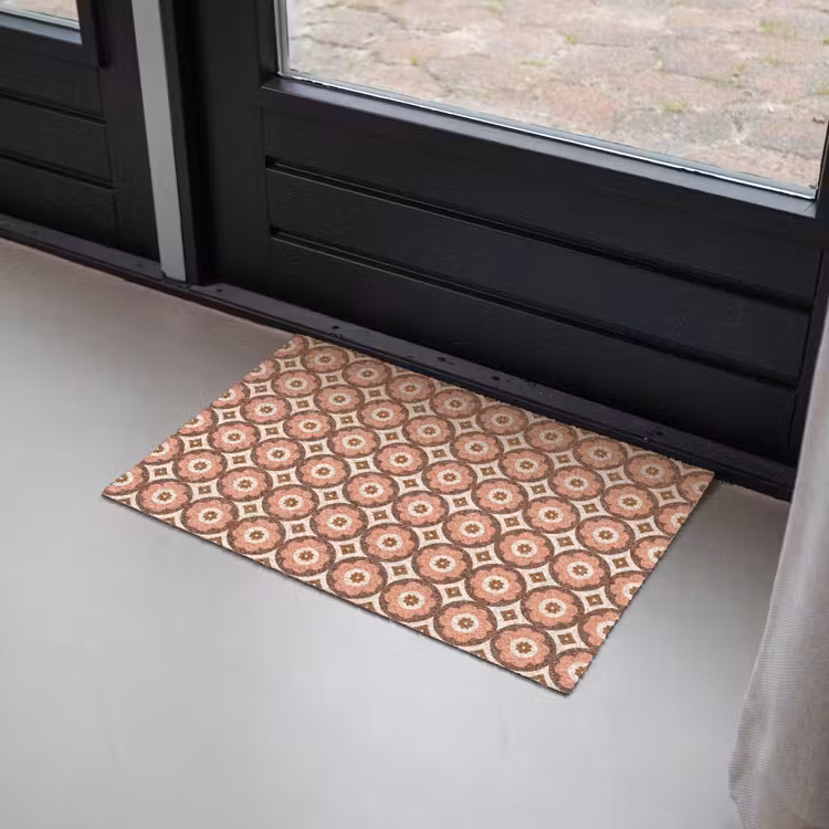 Deurmat - Bloemvormen - Patroon - Roze - Vintage — 2