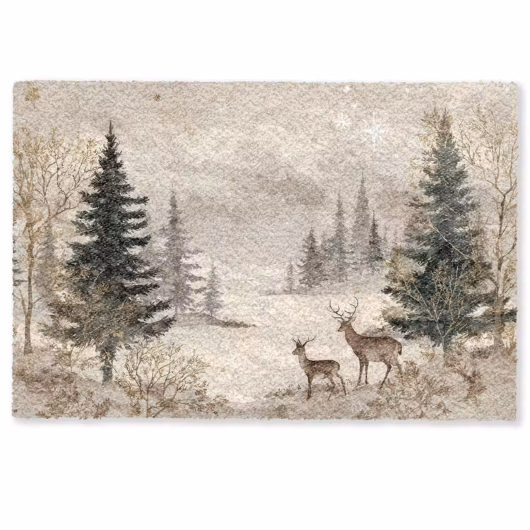 Deurmat - Bos - Herten - Winter - Sneeuw — 1