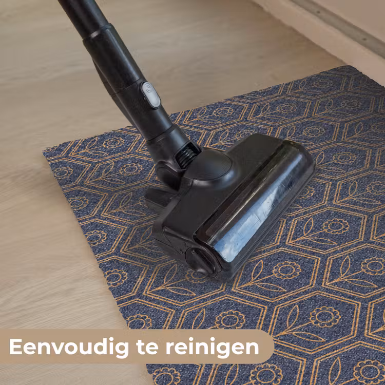 Personaliseerbare deurmat - Donkerblauw - Patroon - Bloem - Symmetrisch — 9