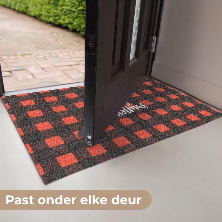 Deurmat - Geruit - Rood - Tekst - Christmas — 7