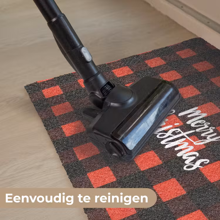 Deurmat - Geruit - Rood - Tekst - Christmas — 9