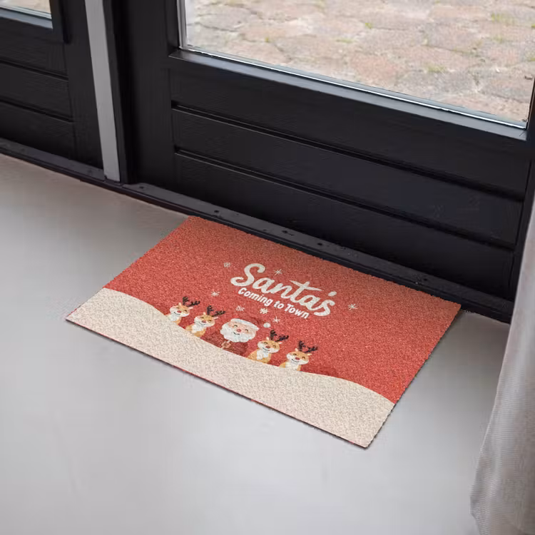 Deurmat - Illustratie - Kerstman - Rendieren - Rood — 2