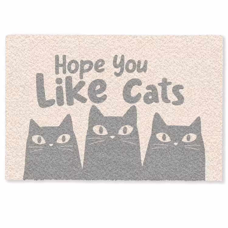 Deurmat - Katten - Quote - Grijs - Beige — 1