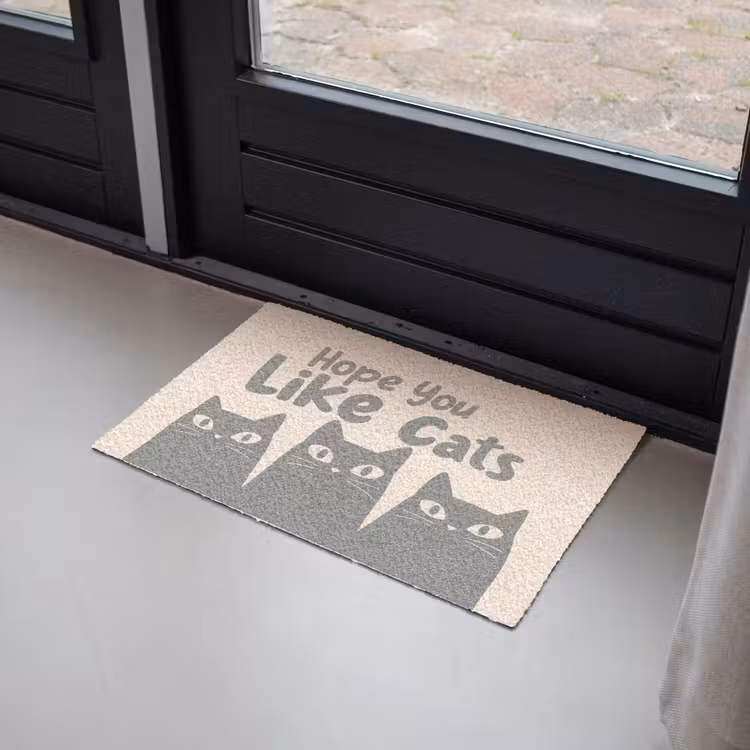 Deurmat - Katten - Quote - Grijs - Beige — 2