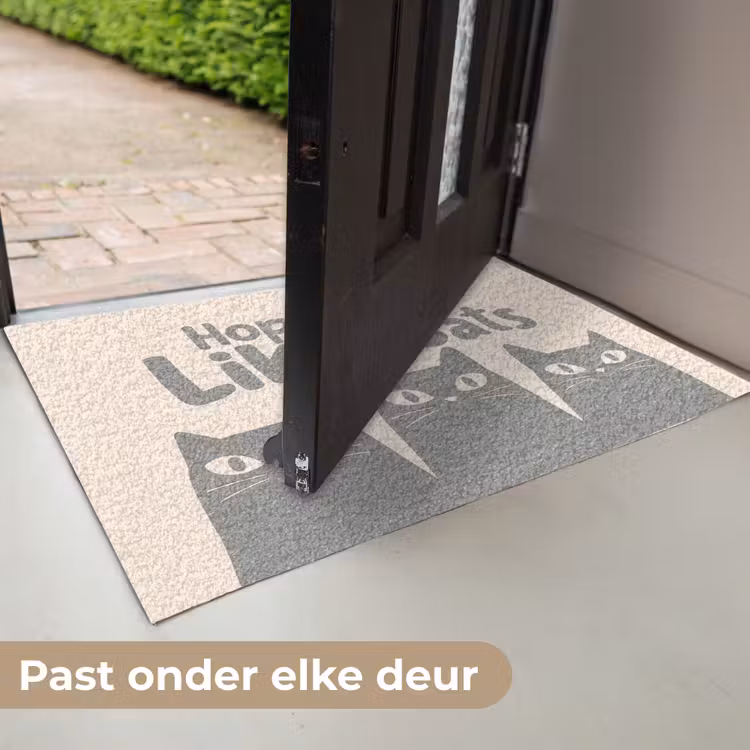 Deurmat - Katten - Quote - Grijs - Beige — 7