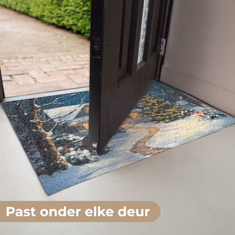 Deurmat - Kerst - Kerstboom - Winter - Huis - Sneeuw — 7