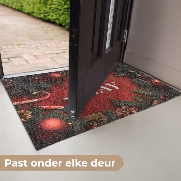 Deurmat - Kerst - Quote - Rood - Kerstballen — 7