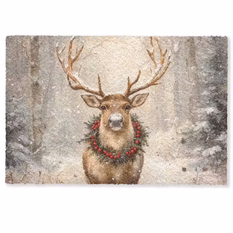 Deurmat - Kerst - Rendier - Winter - Krans — 1