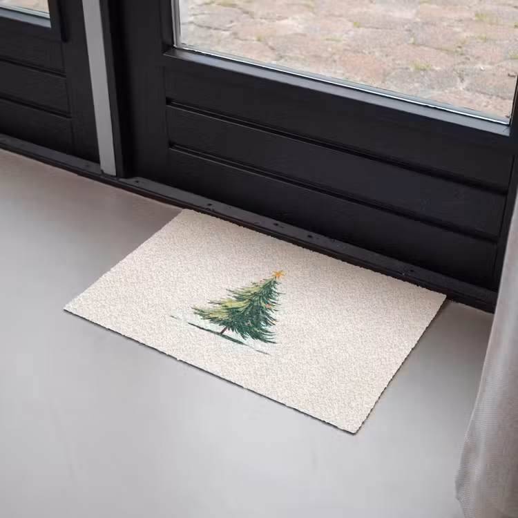Deurmat - Kerstboom - Illustratie - Ster - Sneeuw — 2