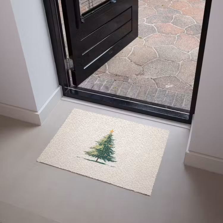 Deurmat - Kerstboom - Illustratie - Ster - Sneeuw — 4