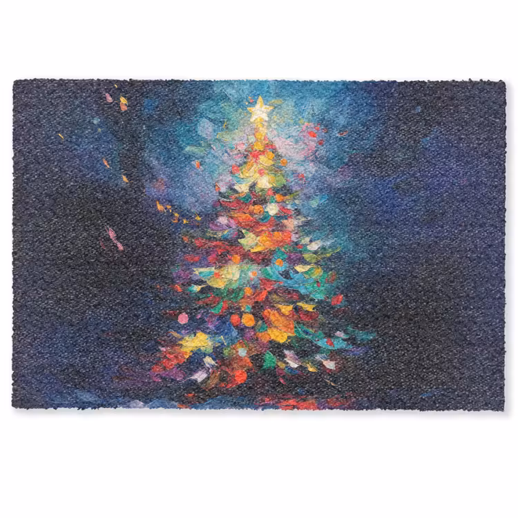 Deurmat - Kerstboom - Kerst - Abstract - Kleurrijk — 1